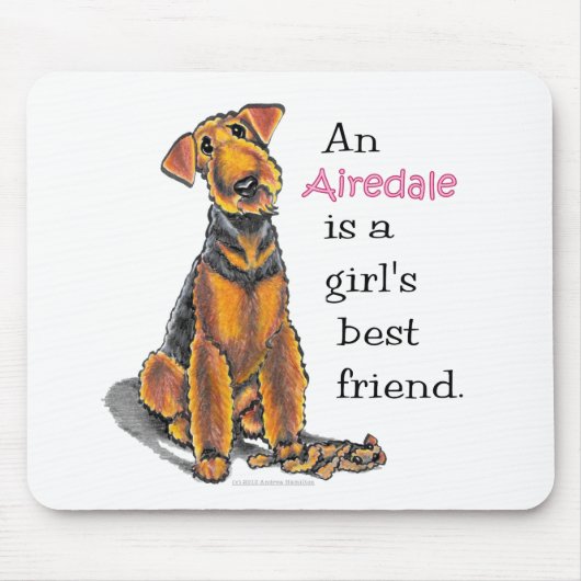 Airedale Terrier Girls 最高の Friend マウスパッド (正面)