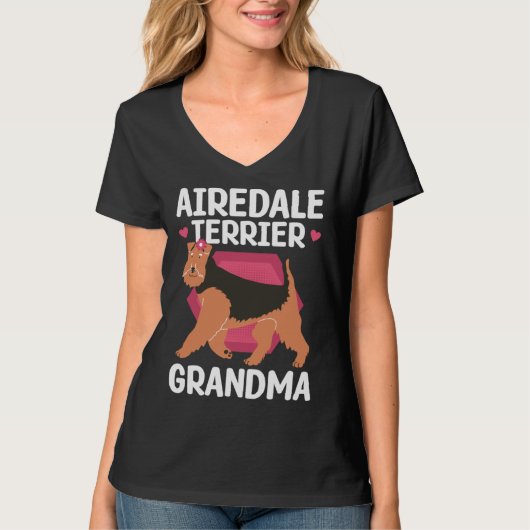Airedale Terrier Grandma Dog Owner Airedale Terrie Tシャツ (正面)