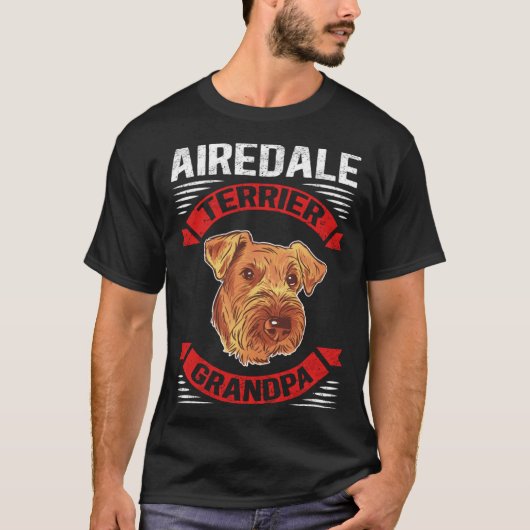 Airedale Terrier Grandpa Dog Owner Airedale Terrie Tシャツ (正面)