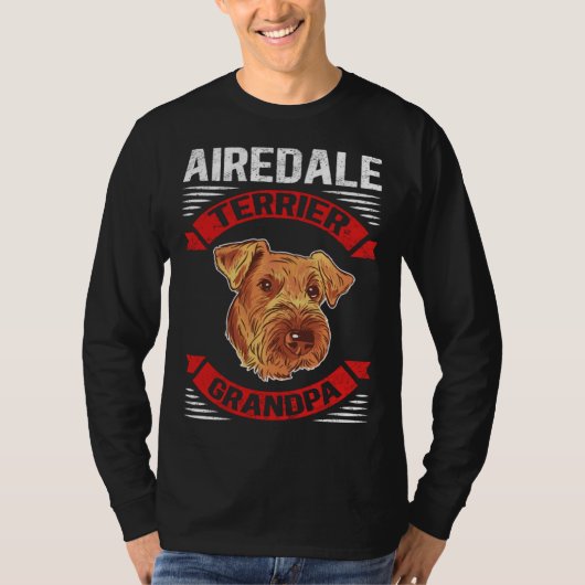 Airedale Terrier Grandpa Dog Owner Airedale Terrie Tシャツ (正面)
