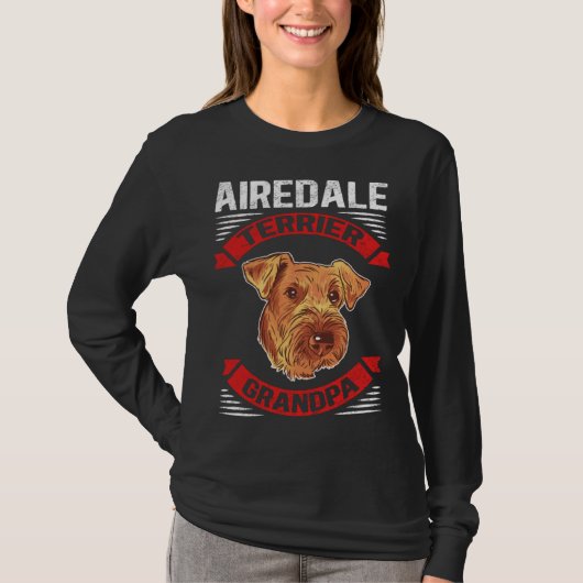 Airedale Terrier Grandpa Dog Owner Airedale Terrie Tシャツ (正面)
