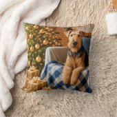 Airedale Terrier Holiday クッション (ブランケット)