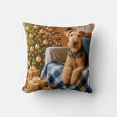 Airedale Terrier Holiday クッション (正面)