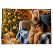 Airedale Terrier Holiday  ラージペーパーバッグ (裏面)