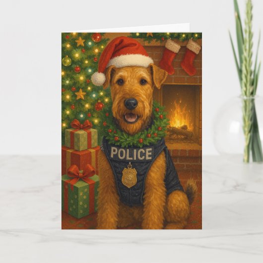 Airedale Terrier Holiday Card サンキューカード (正面)