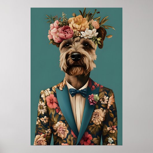 Airedale Terrier In Suit Poster, Airedale Terrier ポスター (正面)