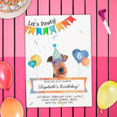 Airedale Terrier Lets Pawty Dog誕生日パーティー 招待状