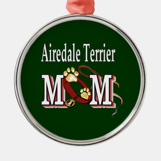 Airedale Terrier MOM メタルオーナメント (正面)