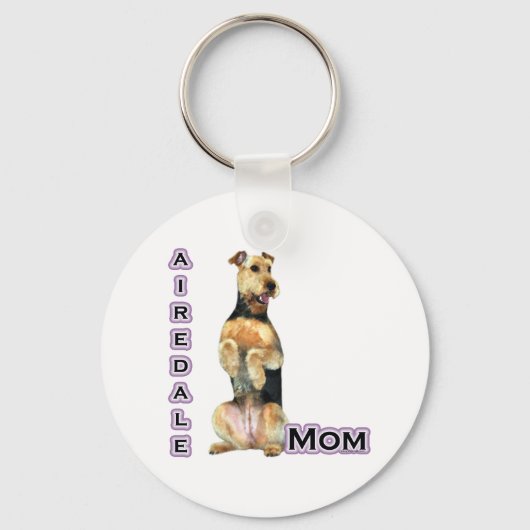 Airedale Terrier Mom 4 - Keychain キーホルダー (正面)
