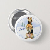 Airedale Terrier Noel – ボタン 缶バッジ (正面&裏面)