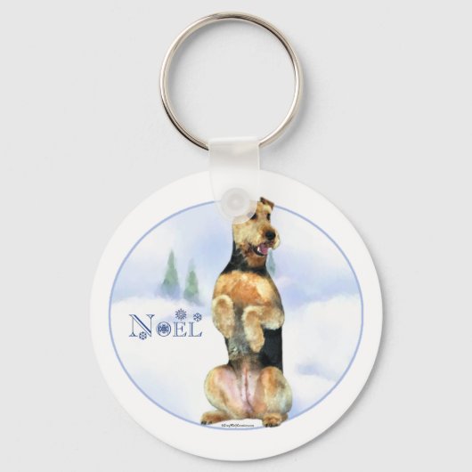 Airedale Terrier Noel – マグネット キーホルダー (正面)