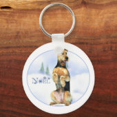 Airedale Terrier Noel – マグネット キーホルダー (正面)