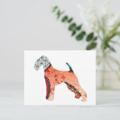Airedale Terrier Patchwork Petはがき ポストカード (スタンド正面)