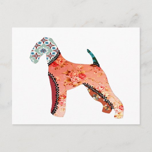 Airedale Terrier Patchwork Petはがき ポストカード (正面)