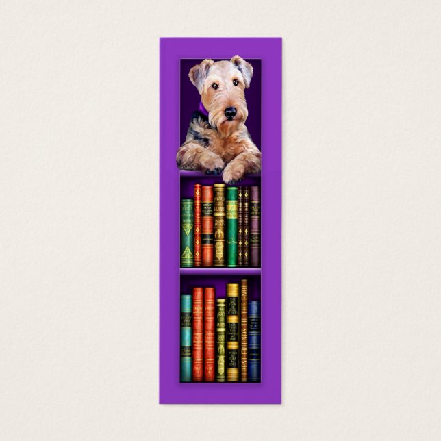 Airedale Terrier Purpleブックマーク (正面)