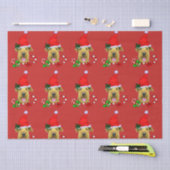 Airedale Terrier Santa Hatクリスマス 薄葉紙 (クラフト)