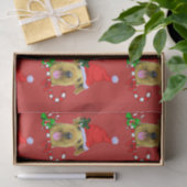 Airedale Terrier Santa Hatクリスマス 薄葉紙 (ギフト)