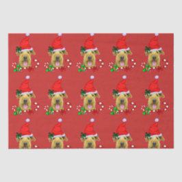 Airedale Terrier Santa Hatクリスマス 薄葉紙