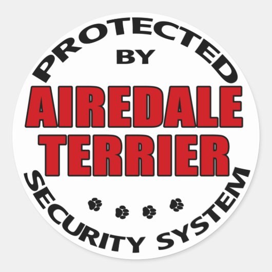 Airedale Terrier Security ラウンドシール (正面)