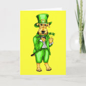 Airedale Terrier St Patrick's Day Leprechaunカード カード (正面)