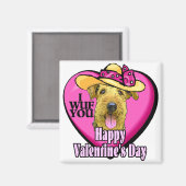 Airedale Terrier Valentinesギフト マグネット (正面/裏面)