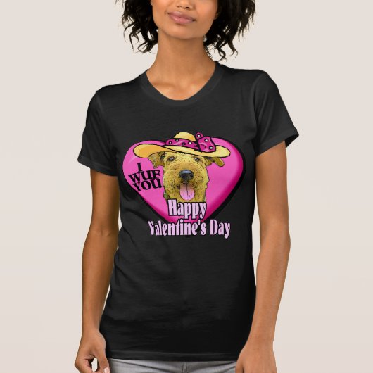 Airedale Terrier Valentinesギフト Tシャツ (正面)