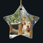 Airedale Terrier Winter Dayのギフト セラミックオーナメント<br><div class="desc">冬の日にAiredale Terrier Petsは、テリア犬素晴らしの品種に情熱を持つ誰かに贈り物をする….マグカップ、カード、アパレル、チェックアウトするギフトアイディアの多く。</div>