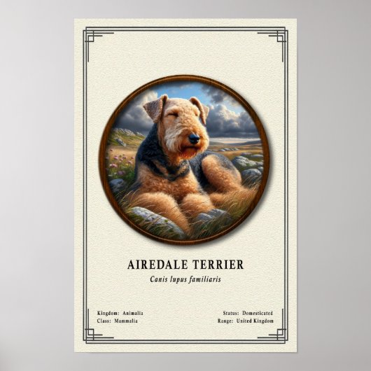 Airedale Terrier Zoology Series ポスター (正面)