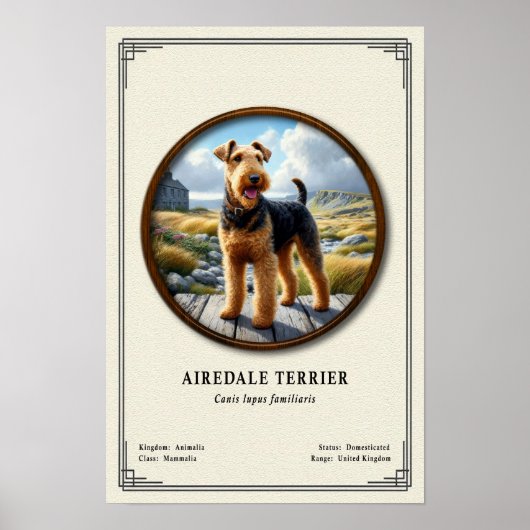 Airedale Terrier Zoology Series ポスター (正面)