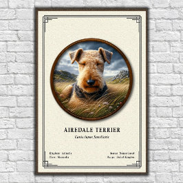 Airedale Terrier Zoology Series ポスター