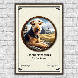 Airedale Terrier Zoology Series ポスター
