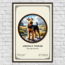 Airedale Terrier Zoology Series ポスター