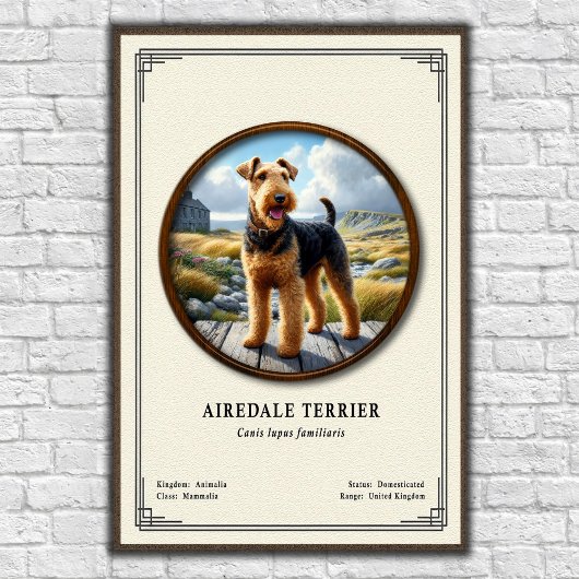 Airedale Terrier Zoology Series ポスター