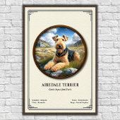 Airedale Terrier Zoology Series ポスター