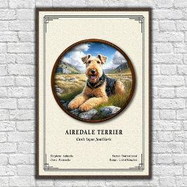 Airedale Terrier Zoology Series ポスター