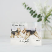 Airedale Tis the Seson artポストカード シーズンポストカード (スタンド正面)