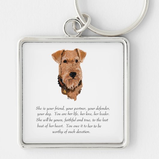 Airedale, Welsh, Lakeland Terrier Keepsake キーホルダー (正面)