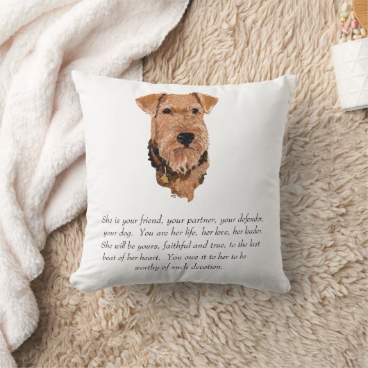 Airedale, Welsh, Lakeland Terrier Keepsake クッション (ブランケット)