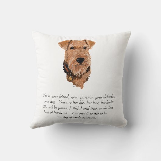 Airedale, Welsh, Lakeland Terrier Keepsake クッション (裏面)