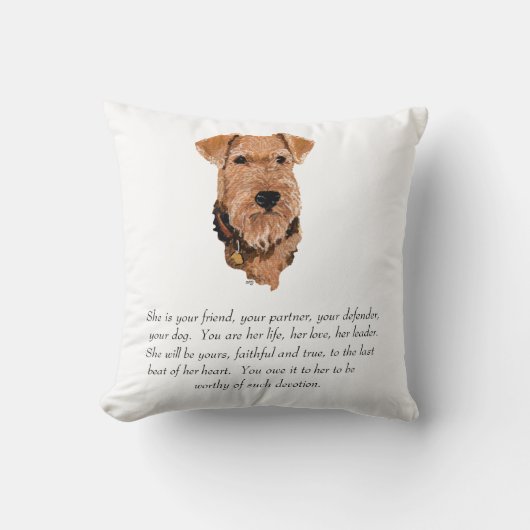 Airedale, Welsh, Lakeland Terrier Keepsake クッション (正面)