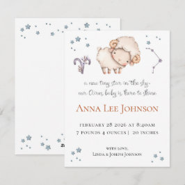 Aires Zodiac Birth Announcement シーズンカード