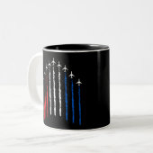Airforce Flyover 4th Of July ツートーンマグカップ (正面左)