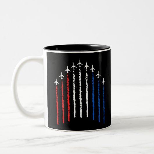 Airforce Flyover 4th Of July ツートーンマグカップ (左)
