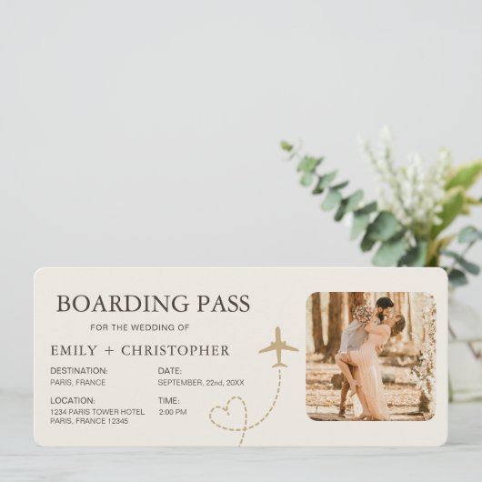 Airline Boarding Pass Ticket Wedding (スタンド正面)