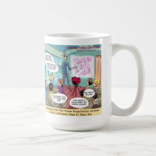 Airline LifeCoachクラおもしろいス コーヒーマグカップ (右)