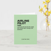 Airline Pilot Card – Funny Aviation Definition カード (黄色い花)