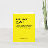 Airline Pilot Definition – Funny Greeting Card カード (正面)
