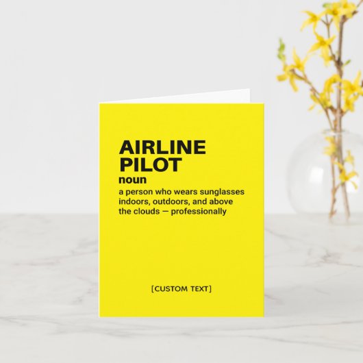 Airline Pilot Definition – Funny Greeting Card カード (黄色い花)
