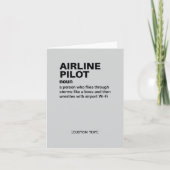 Airline Pilot Definition Greeting Card カード (正面)