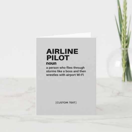 Airline Pilot Definition Greeting Card カード (正面)